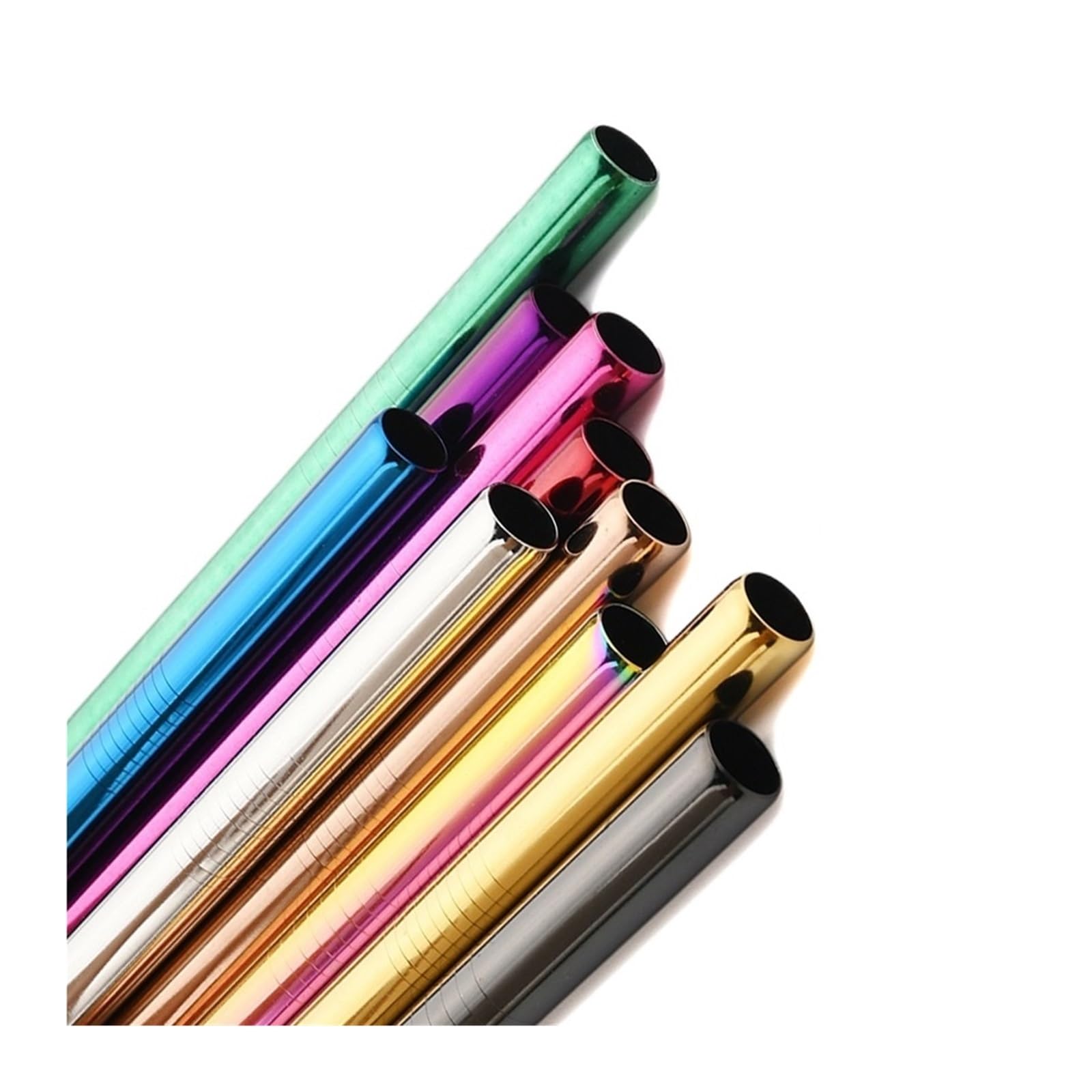 Pailles noires réutilisables en acier inoxydable 18/10 chic