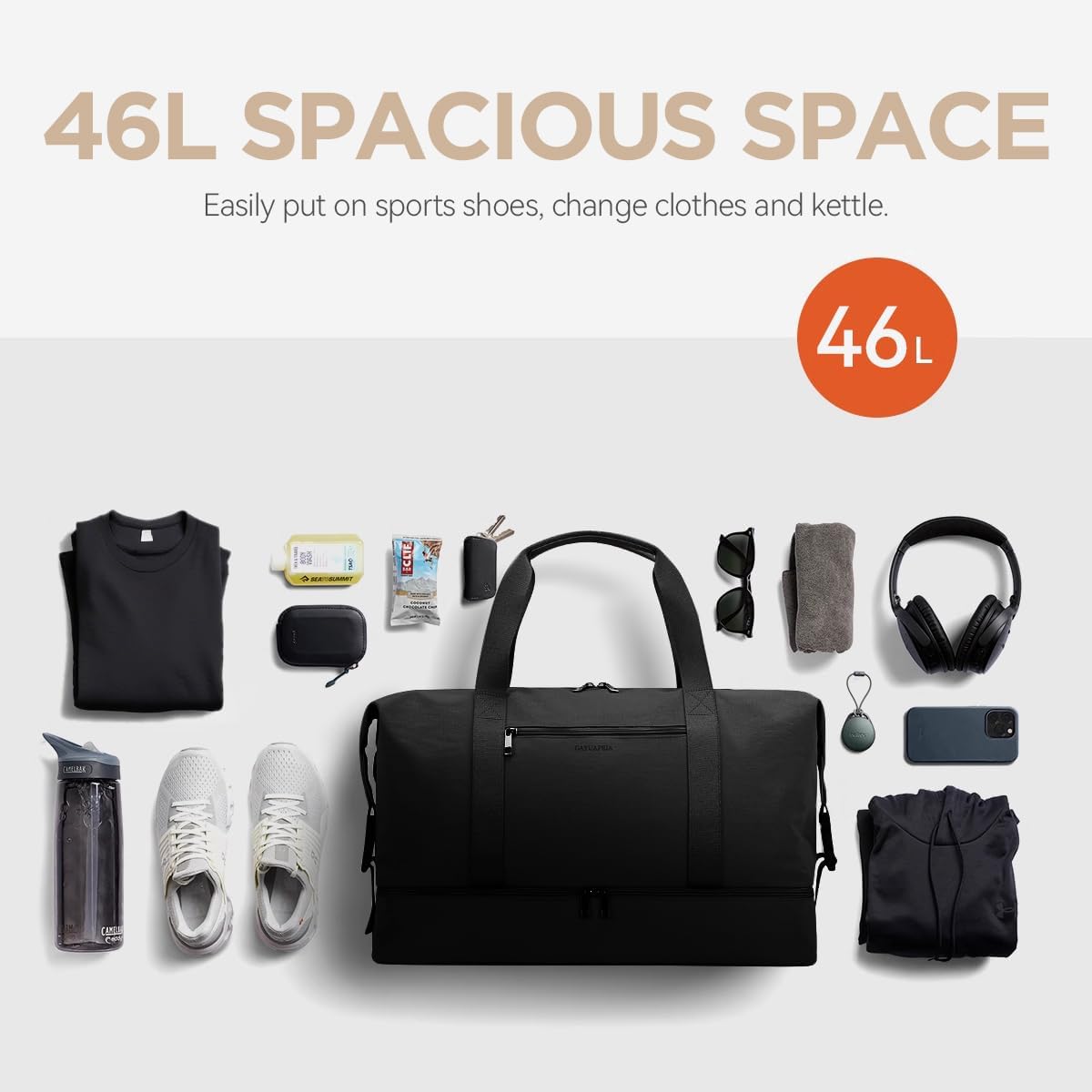 Oeihuivt Weekender Bags for Women - 21 Inch Large Travel Duffel Bag 2-Piece Set with Shoe Compartment, Heavy-Duty Canvas Leather Carry On Overnight Tote - Image 4