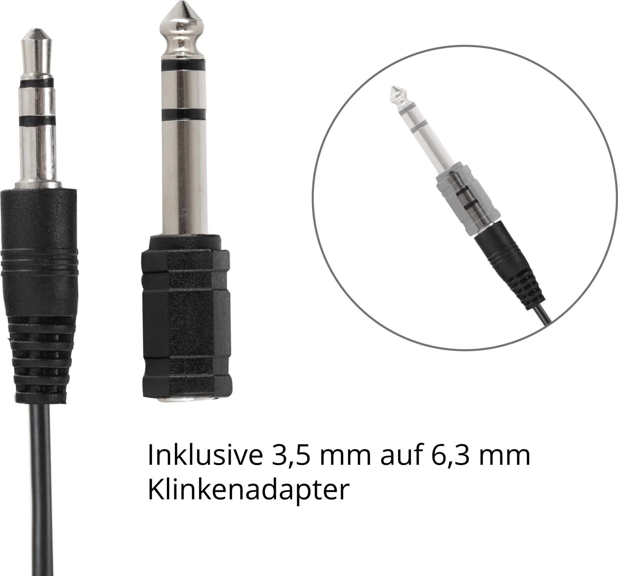 Pronomic KH-10BK HiFi Leicht Kopfhörer (nur 50g Gewicht, Verstellbarer Kopfbügel, ideal für MP3-Player, TV, E-Piano, E-Drum, Fieldrecorder & Reise) schwarz