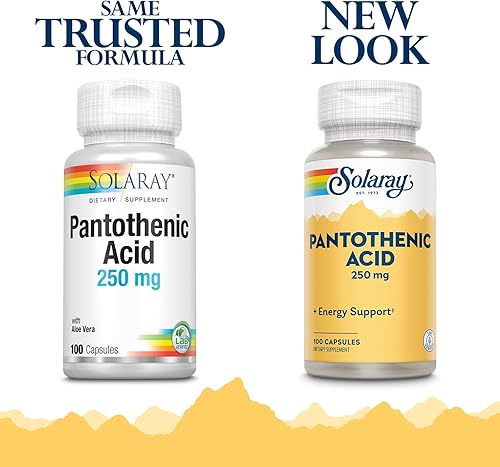 Miniatura 2 de Solaray Ácido pantoténico 250 mg  Vitamina B5  Metabolismo energético cabello piel uñas y apoyo digestivo  100 CT