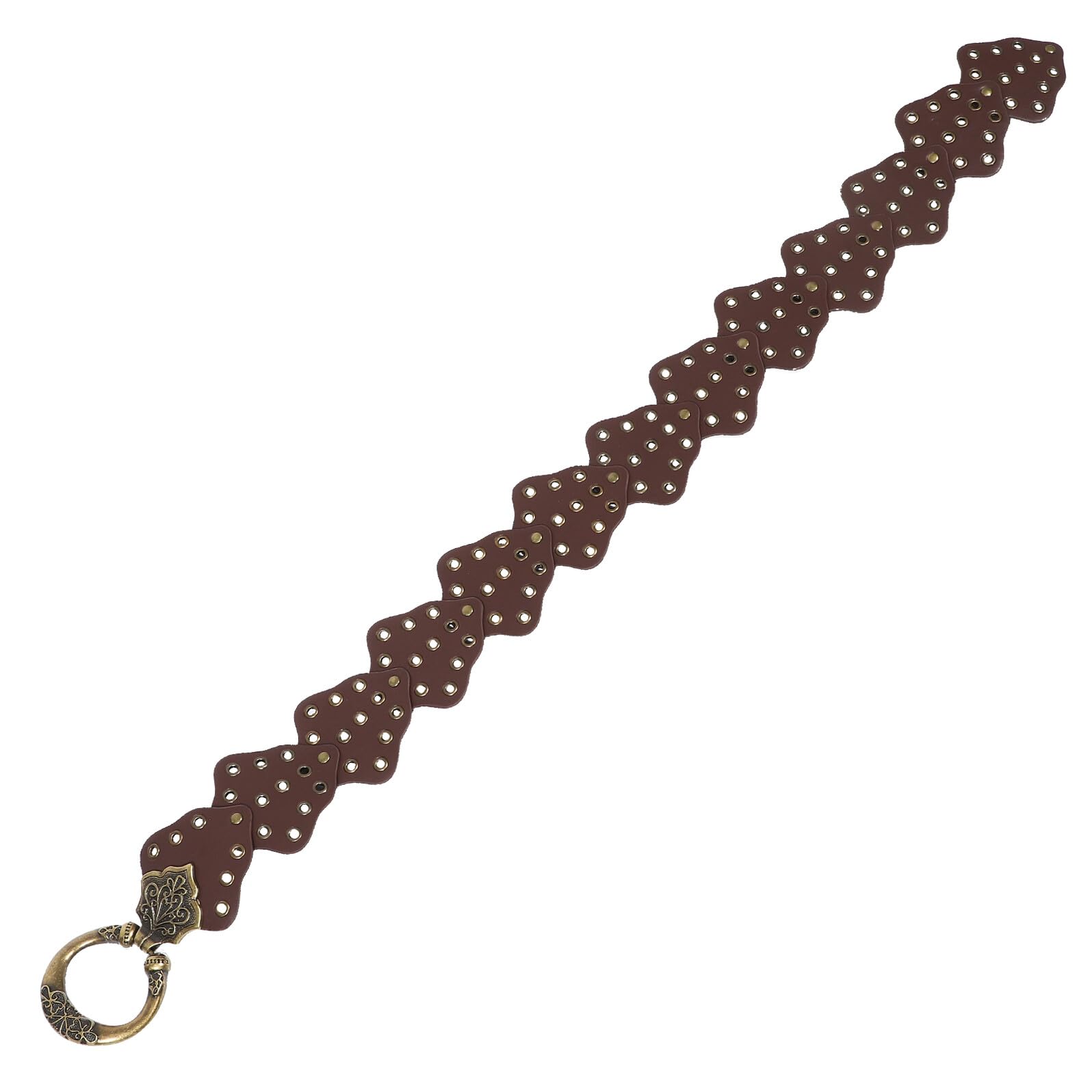 Vintage Women’s Waist Belt with Buckle, Western Style Leather Belt for Jeans and Dresses, Red Brown Rivet Waist Cincher Accessory for Casual and Formal Wear