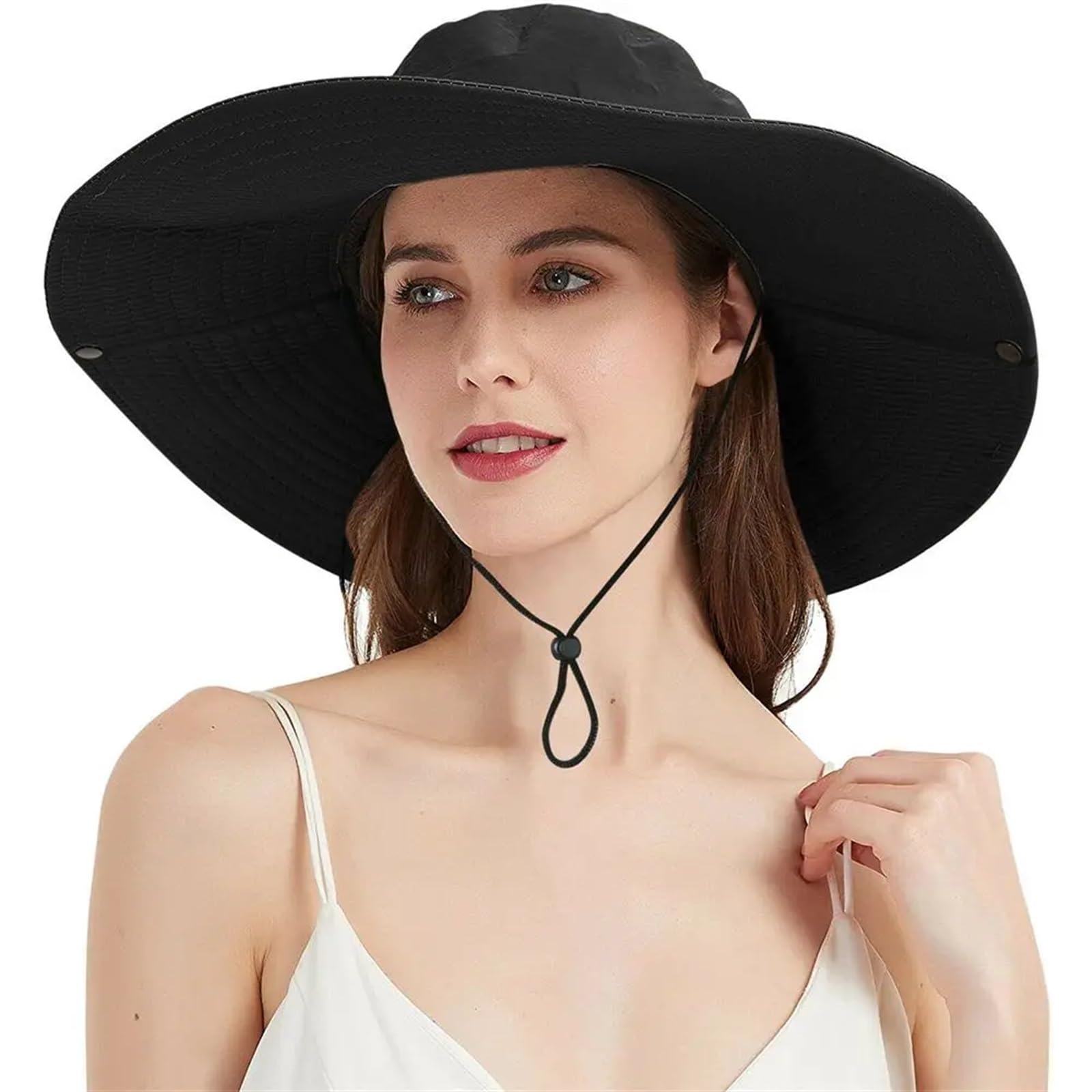 Cappello da Sole Cappello Largo da Uomo e Donna, Berretto da Pesca Estiva, Protezione Solare UV per Trekking Camminata(Light Gray)