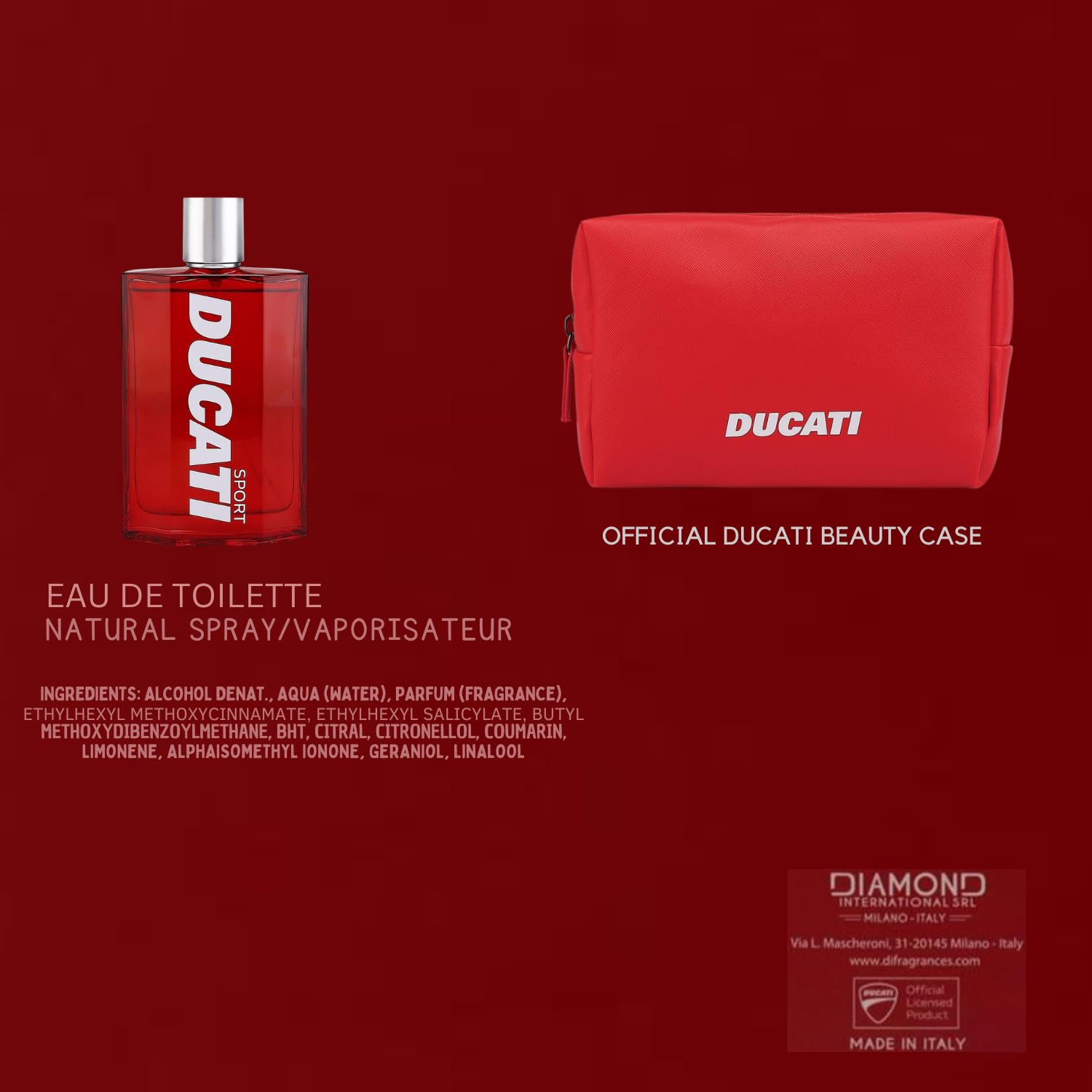 DUCATI SPORT | Set Regalo, Profumo Uomo da 100ml + Beauty Case