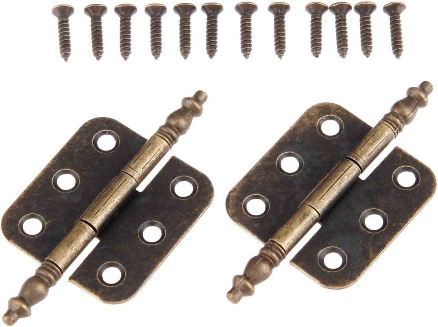Nvsfzgiyg One Color Retro Decoration Hinges,Antique Hinge, 2Pcs Crown Head Door Cabinet 6 Holes Jewelry Box Drawer Cupboard Decorative For Furniture 70 * 35Mm Butt