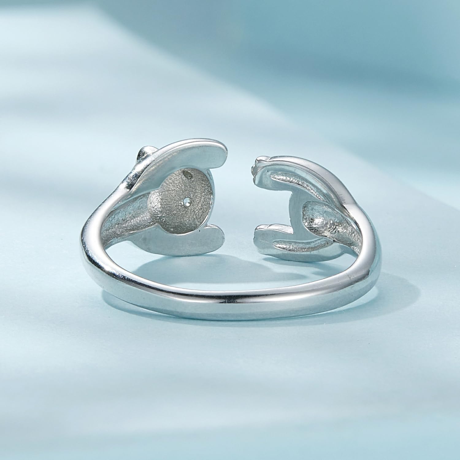 Panda-Ring aus 925er-Sterlingsilber, niedlicher Tierring, Verstellbarer offener Ring, Panda-Schmuck, Geschenk für Frauen und Mädchen
