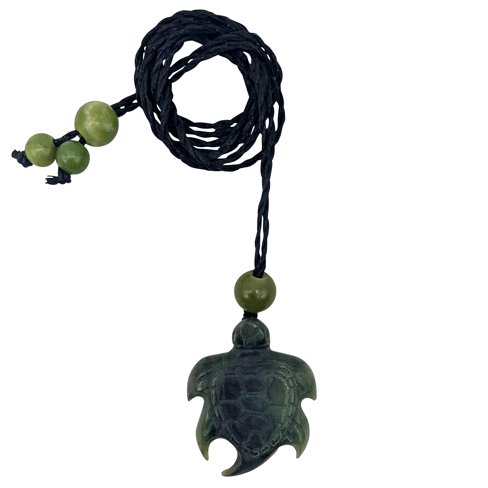 81stgeneration Collana con Ciondolo a Forma di Tartaruga in Giada Nefrite | Collana in Corda in Stile Maori per Donna | Gioielli da Uomo in Pietra Verde Naturale con Vita Marina