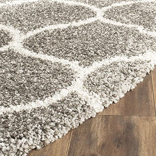 Image of Handwoven Microfibre 3D Rug for Living Room (Ivory & Grey Moroccan, 3 X 3 Feet (Round), Microfibre)