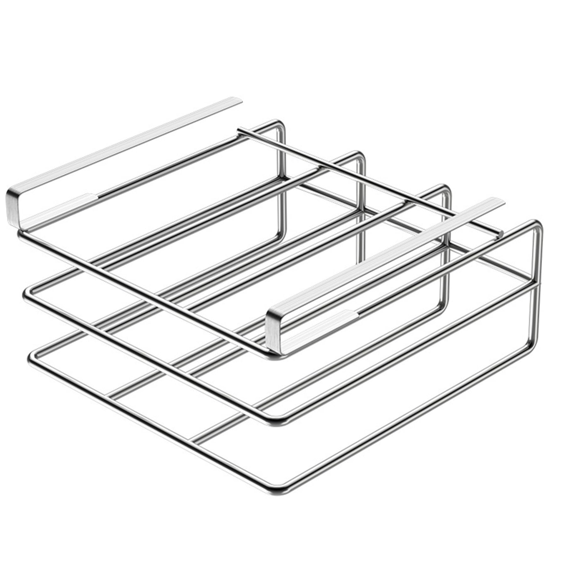 Lawnrden Cutting Board Rack, Under Cabinet Cutting Board Holder Metal Organizer Space Saving Under Shelf Chopping Holder Heavy Duty Rack Pot Lid 10.4x11.8x2.4'' Silver