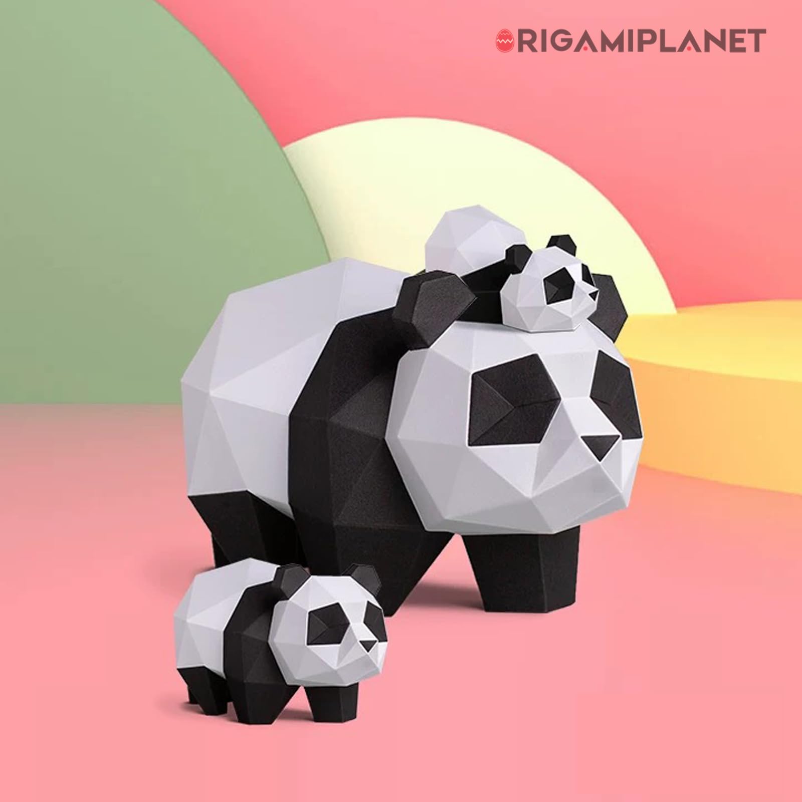 Amazon.co.jp: ORIGAMIPLANET 立体折り紙ペーパークラフトキット-Panda