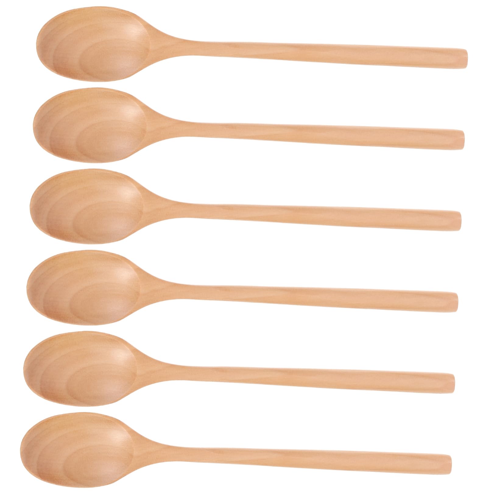 SOLUSTRE 6Pcs Wooden Soup Spoons for Insulation Spoons Long Handle Kitchen Utensils Comfortable and Easy to Clean for Soups and Stews