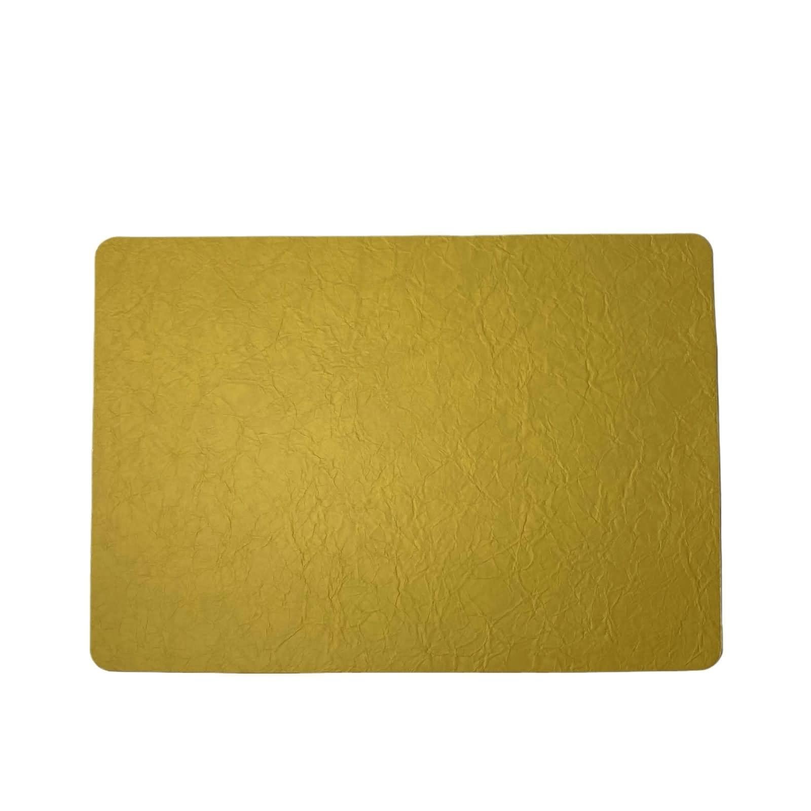Lot de 8 sous Assiette Jaune, sous Assiette de Table 30x43cm Rectangle de Couleur Unie Cuir