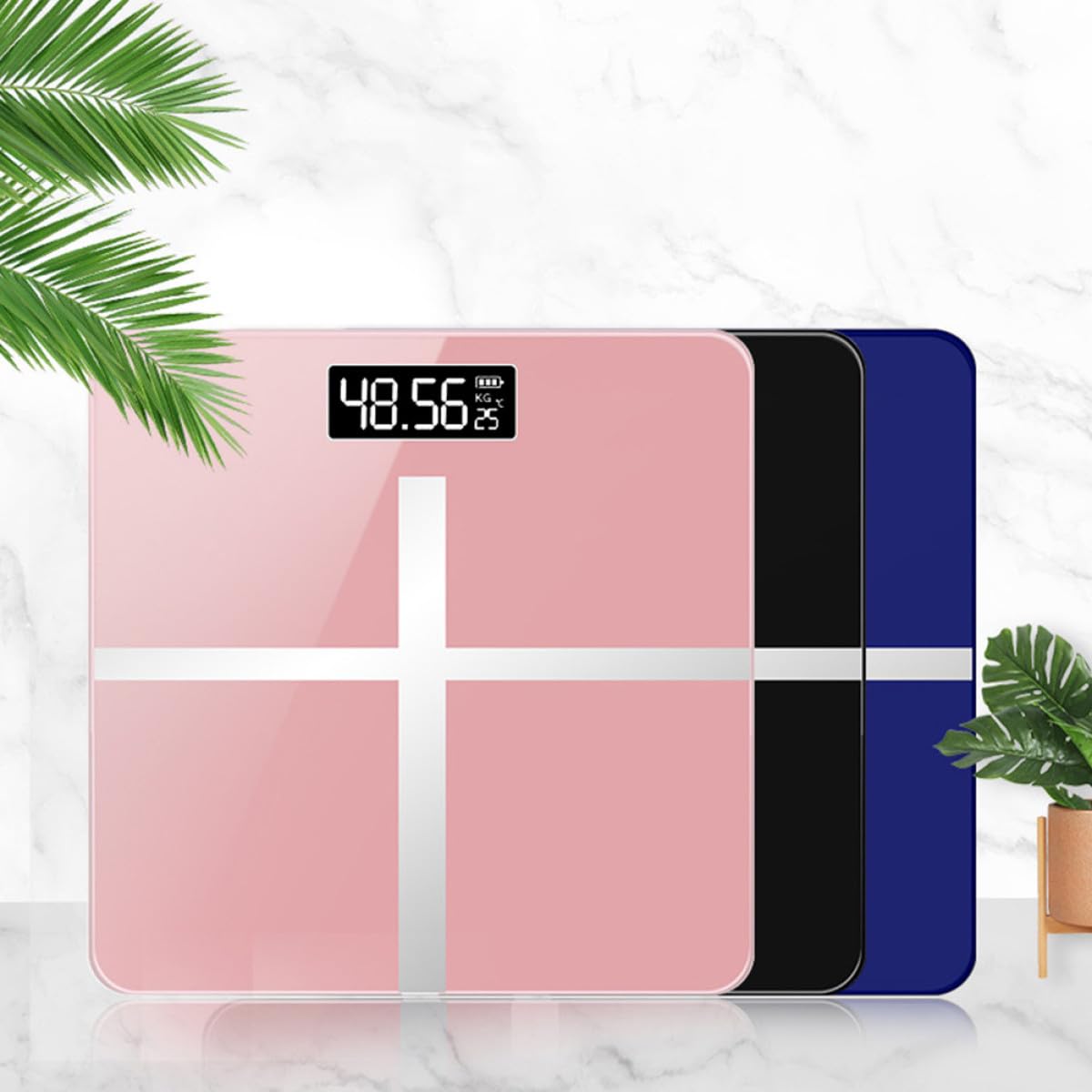 Digitale Körpergewichtswaage für Zuhause mit USB Ladefunktion, Gold | Tempered Glass, Automatische Messung, Präzise Anzeige, für Täglichen Gebrauch im Zuhause