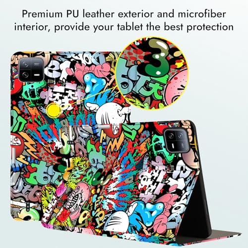Image of Robustrion Cover for Xiaomi Pad 8 /8 Pro /Xiaomi Pad 7 /7 Pro Cover Case with [Pencil Holder], Folio Flip Cover with Tablet [Auto Sleep Wake] - Hippy