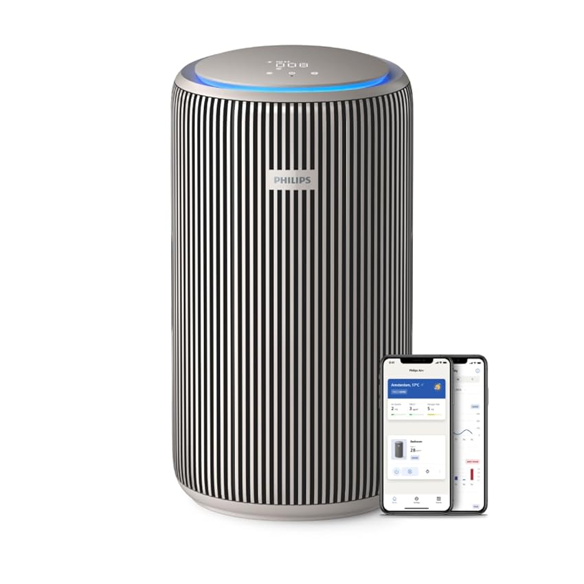 Philips PureProtect 3200 Series: Purificatore d'aria Intelligente, Filtro HEPA e a Carbonio Attivo, CADR 500 m³/h per spazi di 130 m², ultra-silenzioso ed efficiente energeticamente (AC3210/12)