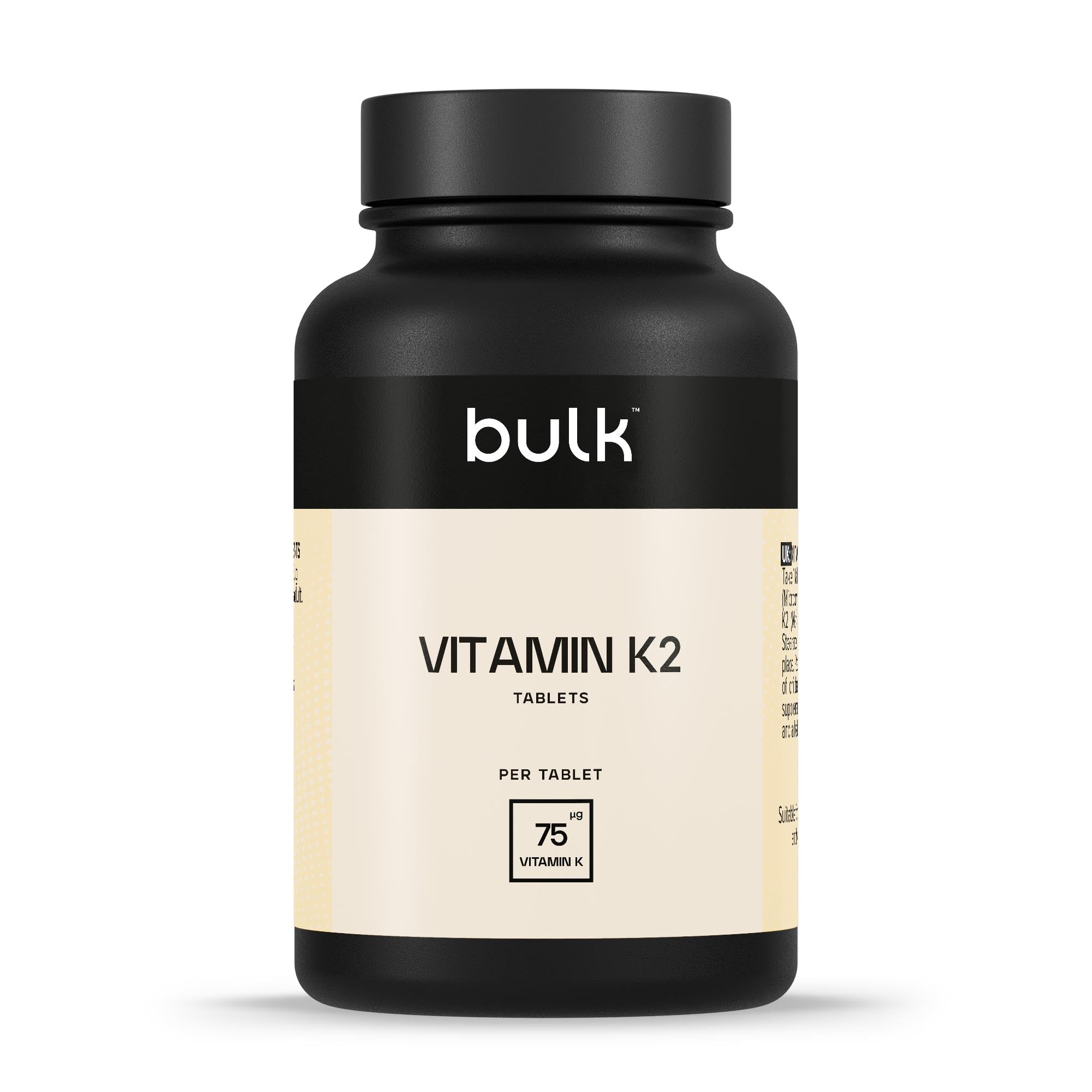 Bulk Vitamin K2 Tablets, 75ug, 90 tablets, 90 Servings, Packaging May Vary