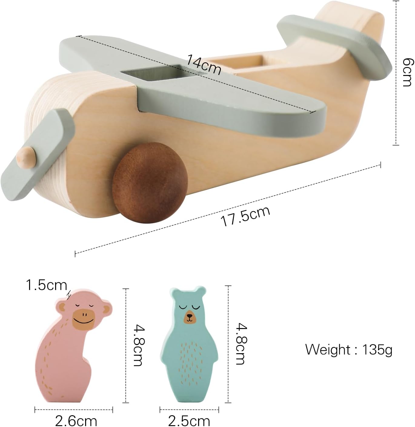 ibwaae Wooden Airplane Toys Set for Toddlers, Air Transport Vehicles Play Set Baby Push Car Toys for Babies Montessori Toy for Baby Gift - Image 7