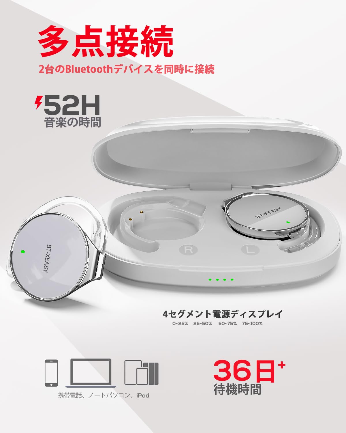 ANC/ENC ワイヤレスイヤホン ワイヤレス充電ケース付き Amazon.co.jp: 耳掛け式 ワイヤレスイヤホン Bluetooth 5.4 開放型 ANC