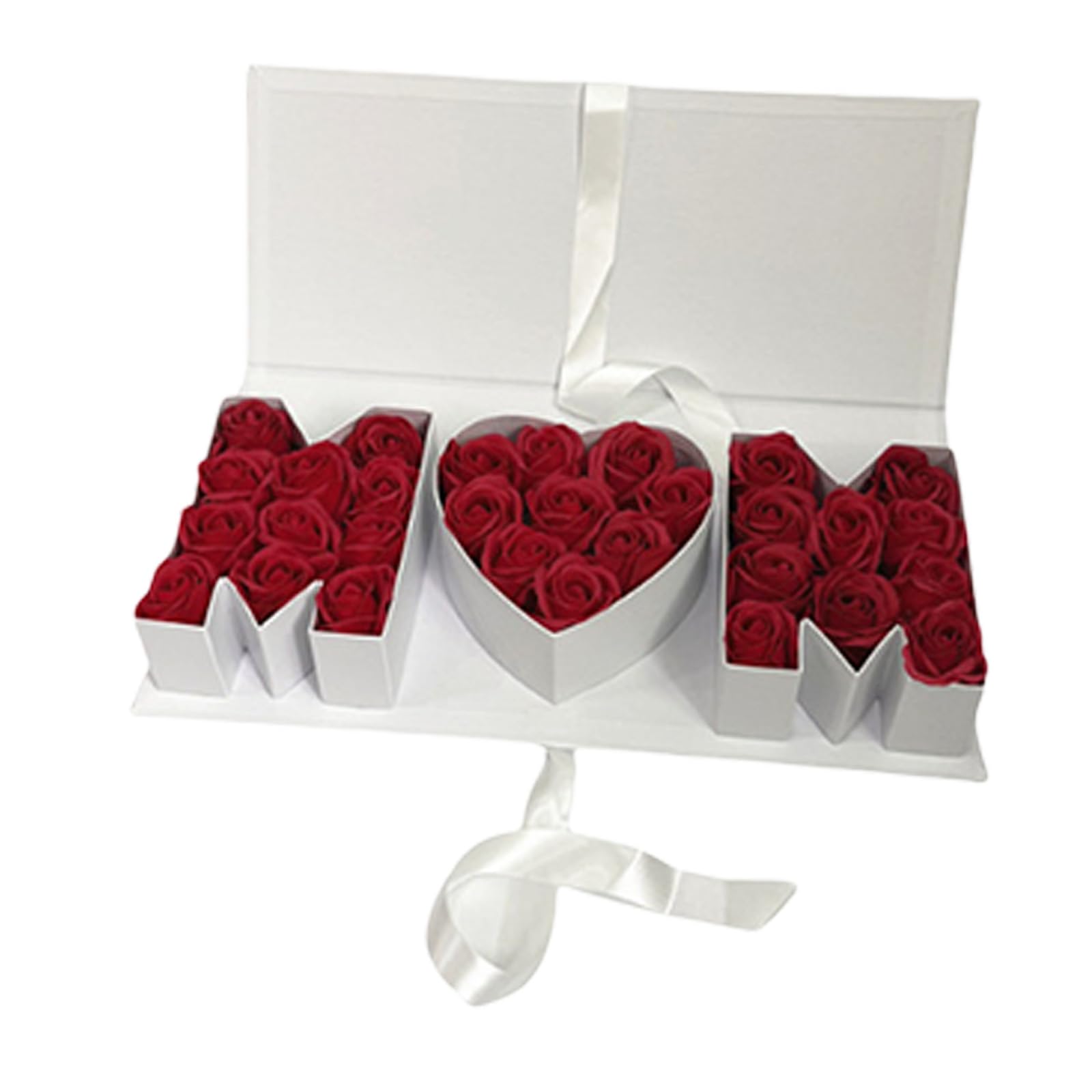 Kangnice Unique Floral Present in Decorative Box with Seasonal Blooms for Loving Mother ' s Day Elegant Letter M Flower Arrangement Featuring Keepsakes Storage for Special Mom Celebration