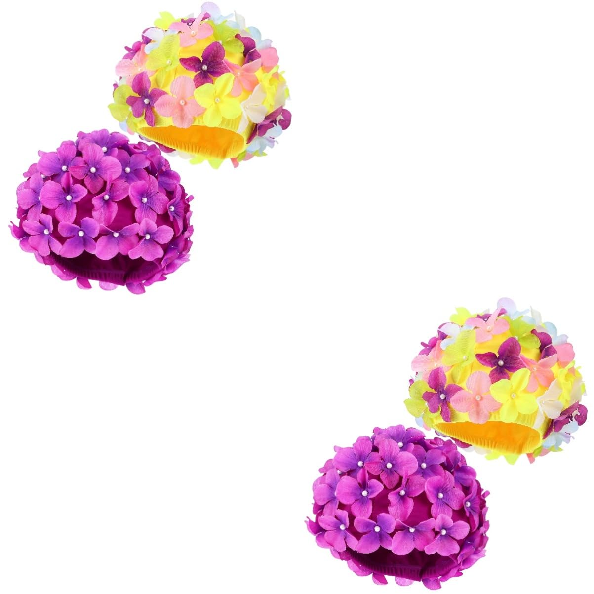 8 Pcs Fleur Bonnet De Bain Personnalisé Bonnet De Bain Cheveux Courts Bonnet De Bain pour Cheveux Chapeau De Natation Floral Pétale Bonnets De Bain Fleur Femmes Floral Les Fleurs