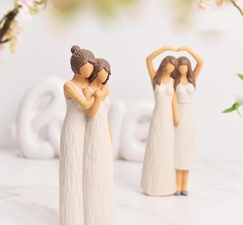 Miniatura 7 de Figuras de madre e hija, estatuas de figura de abrazo para madre e hija, regalos para mamá de hija, decoración del hogar para sala de estar,