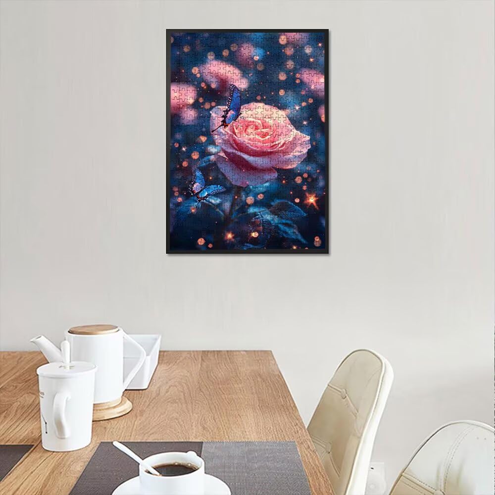 Puzzle 4000 sztuk, motyl różowa róża puzzle dla dorosłych 4000, drewniane puzzle, klasyczne gry edukacyjne, niemożliwe wyzwanie, rodzina gier, kreatywny prezent DX0YL1-360
