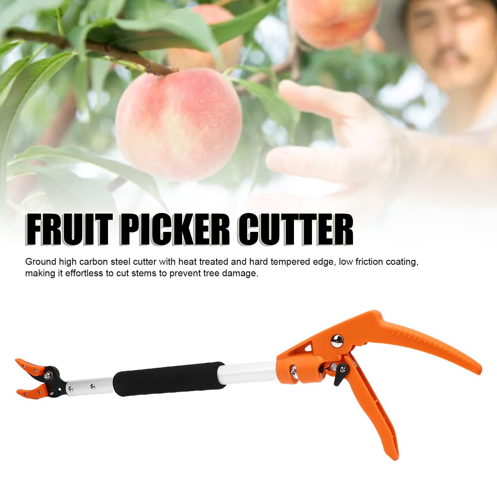 Dpofirs Potatore Professionale per Alberi da Frutto, Utensile da Taglio Facile per Cetrioli, Uva, Pesca, 2 Piedi, Ideale per Fattorie e Frutteti