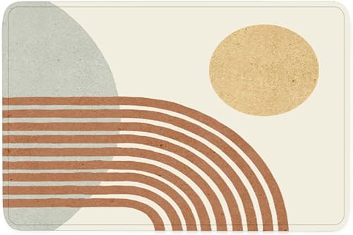 Miniatura 8 de Tapete de baño con diseño de mariposas y flores rosadas, tapete de baño, tapete de goma antideslizante y absorbente con diseño floral retro, tapete