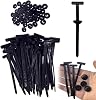 Nylon Universal Cable Tie Buckle, Heavy Duty Self, Locking Zip Ties with Pin & Button, New Multifunctional Cable Tie Buckle, UV Resistant Black Zipties for Car Daily Auto Fixing (50 Pcs)