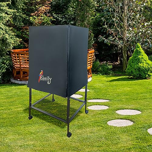 Image of Easily Bird Cage Cover Good Night Birdcage Cover Black-Out cage Cover Durable Waterproof Material (Black)