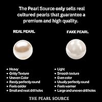 Vista 5 de Collar de perlas de agua dulce cultivadas y oro blanco de 14 K Calidad AAAA, longitud princesa de 18 pulgadas