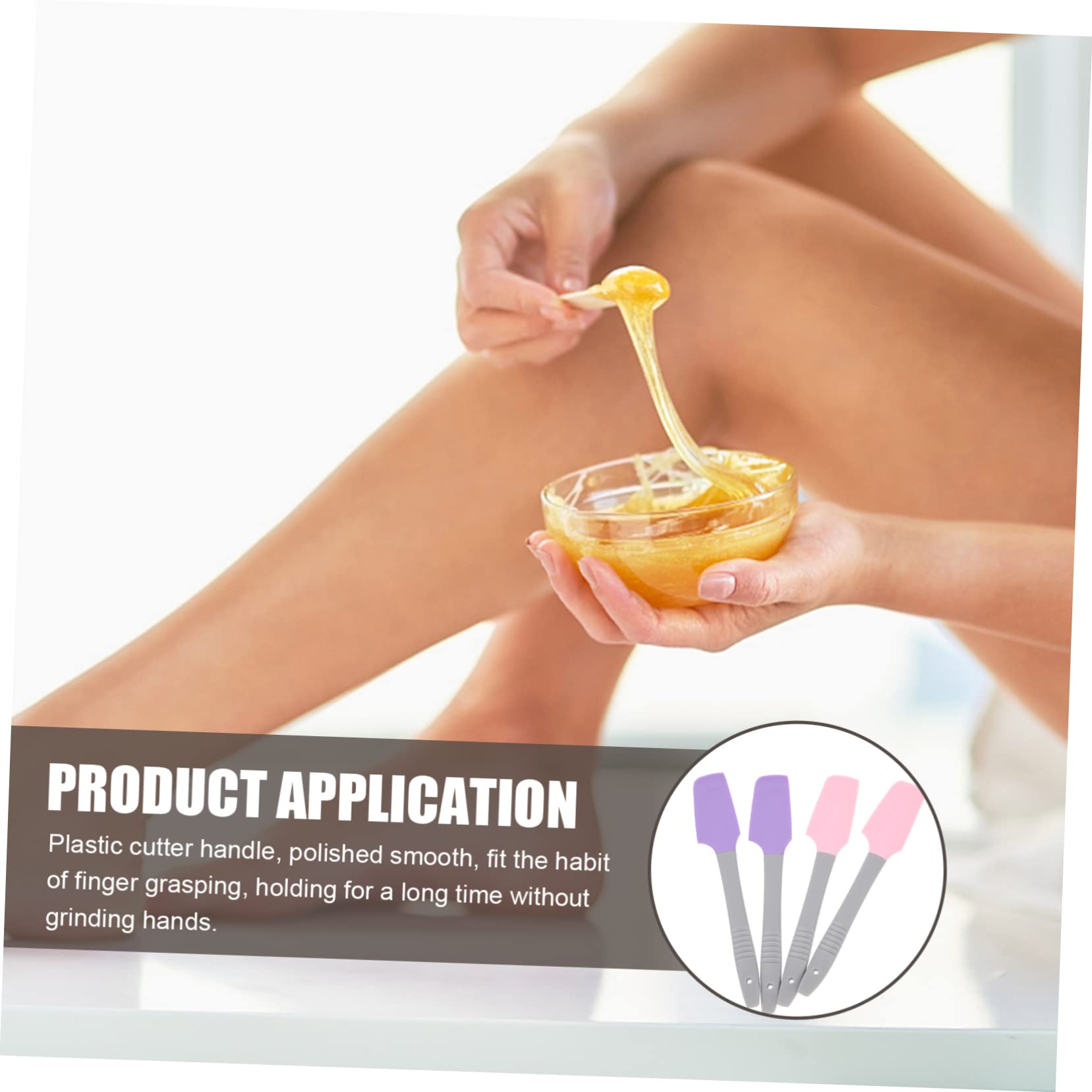 FRCOLOR Waxing Kit 4pcs Silicone Wax Applicators Spatulas Easy to Use for Spa Home