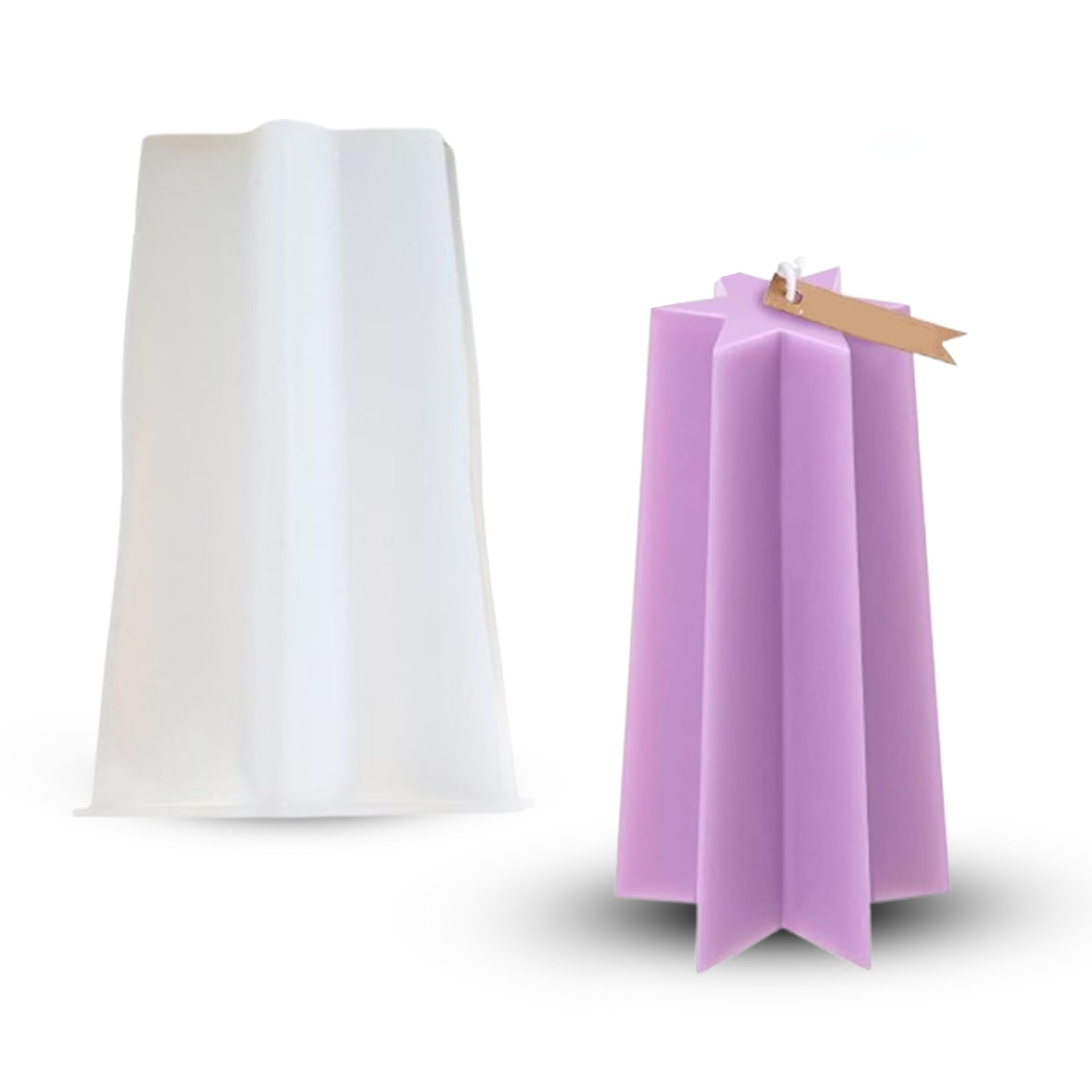 YellowCult 3D Geometrical Hexagon Pillar Silicone Mold for Candle Epoxy Resin Casting DIY Aromatherapy Candles Wax Soaps Polymer Clay Candy Cake Handmade Chocolate Ice Cube Jelly making craft supplies