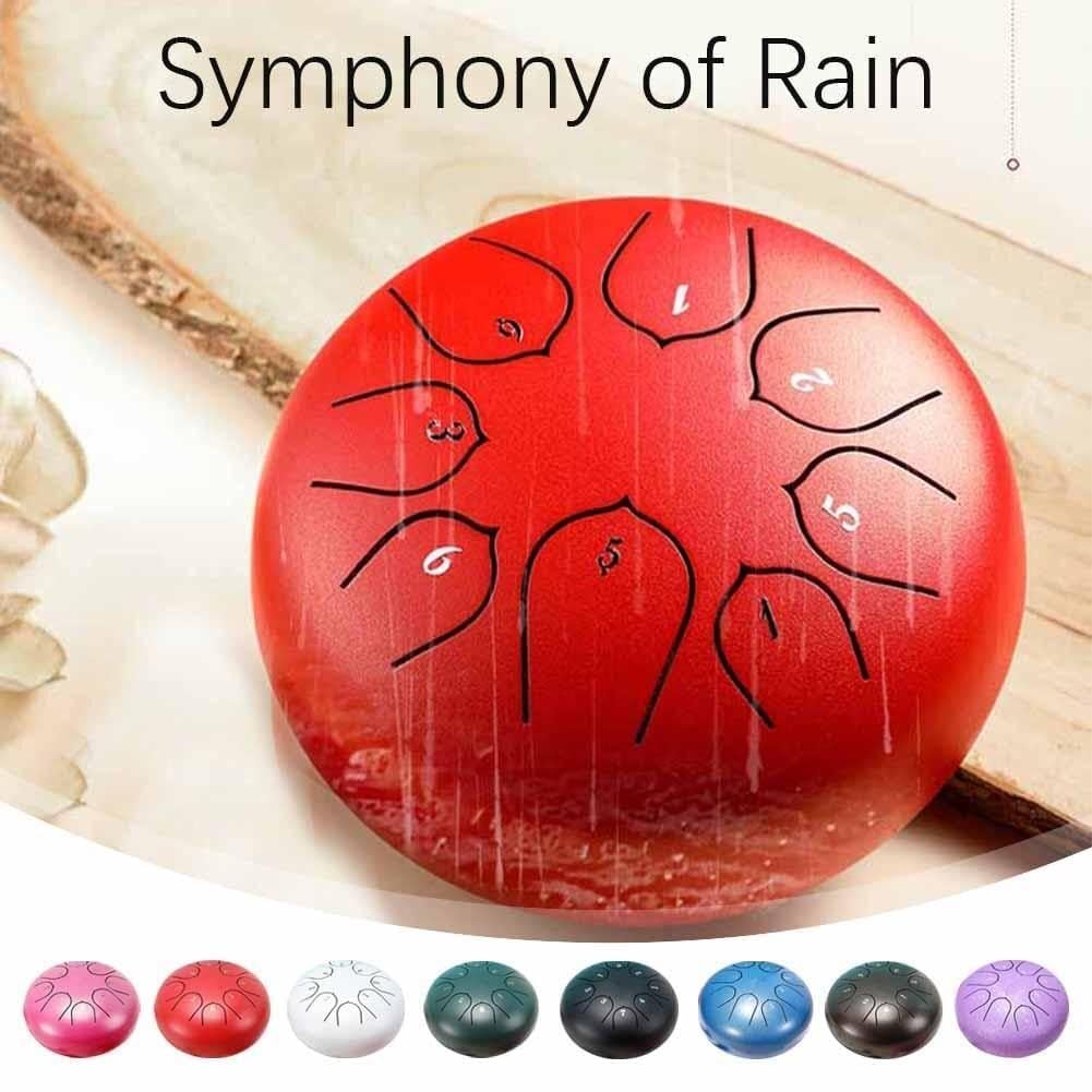 Chakra Rain Drum - 6 pollici Garden Wonder - Ascolta le melodie rilassanti della natura. (Nero)