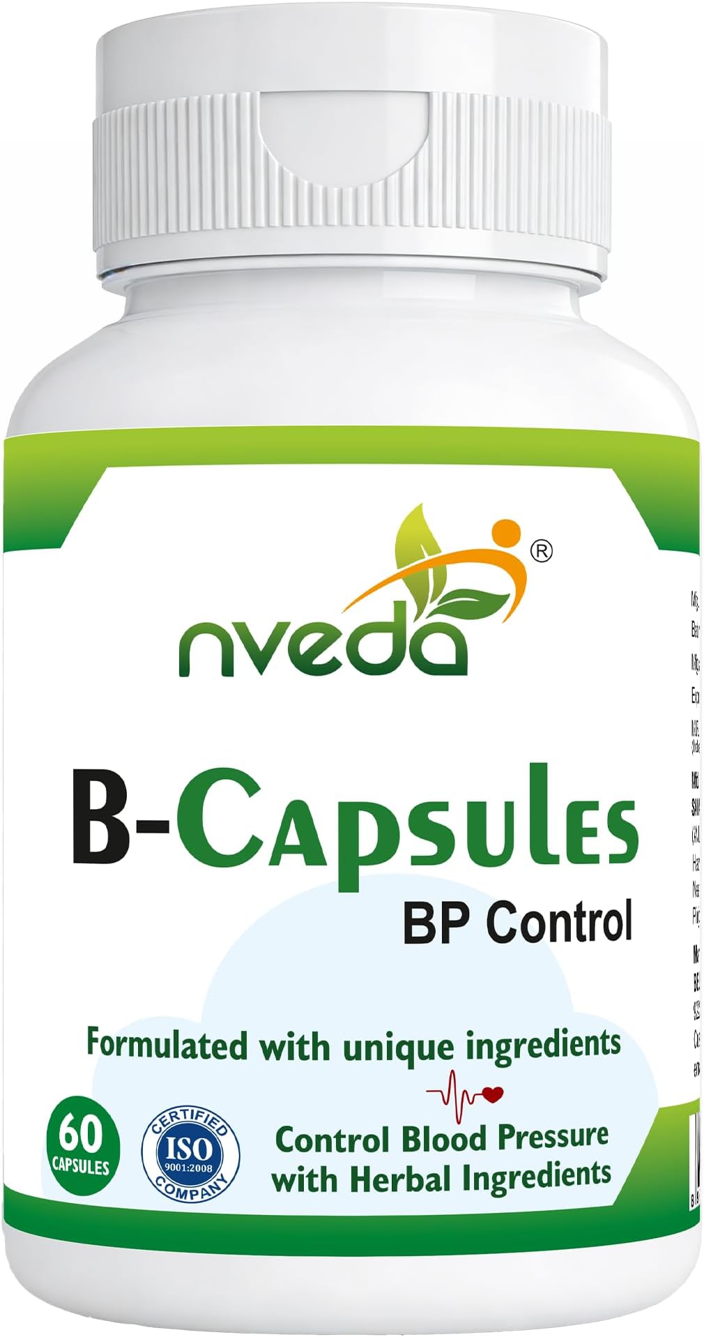 Nveda BP Support Capsules | Ayurvedic Formula for Healthy Blood Pressure Management | Heart & Circulation Support Supplement | 60 Capsules