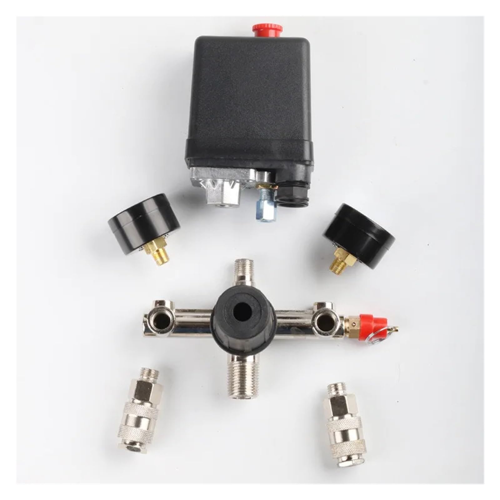presostato del compresor Bomba compresora de Aire de 220 V/380 V, 90-120 PSI, con válvula de Interruptor de presión, colector regulador de Alivio con manómetro(380V)