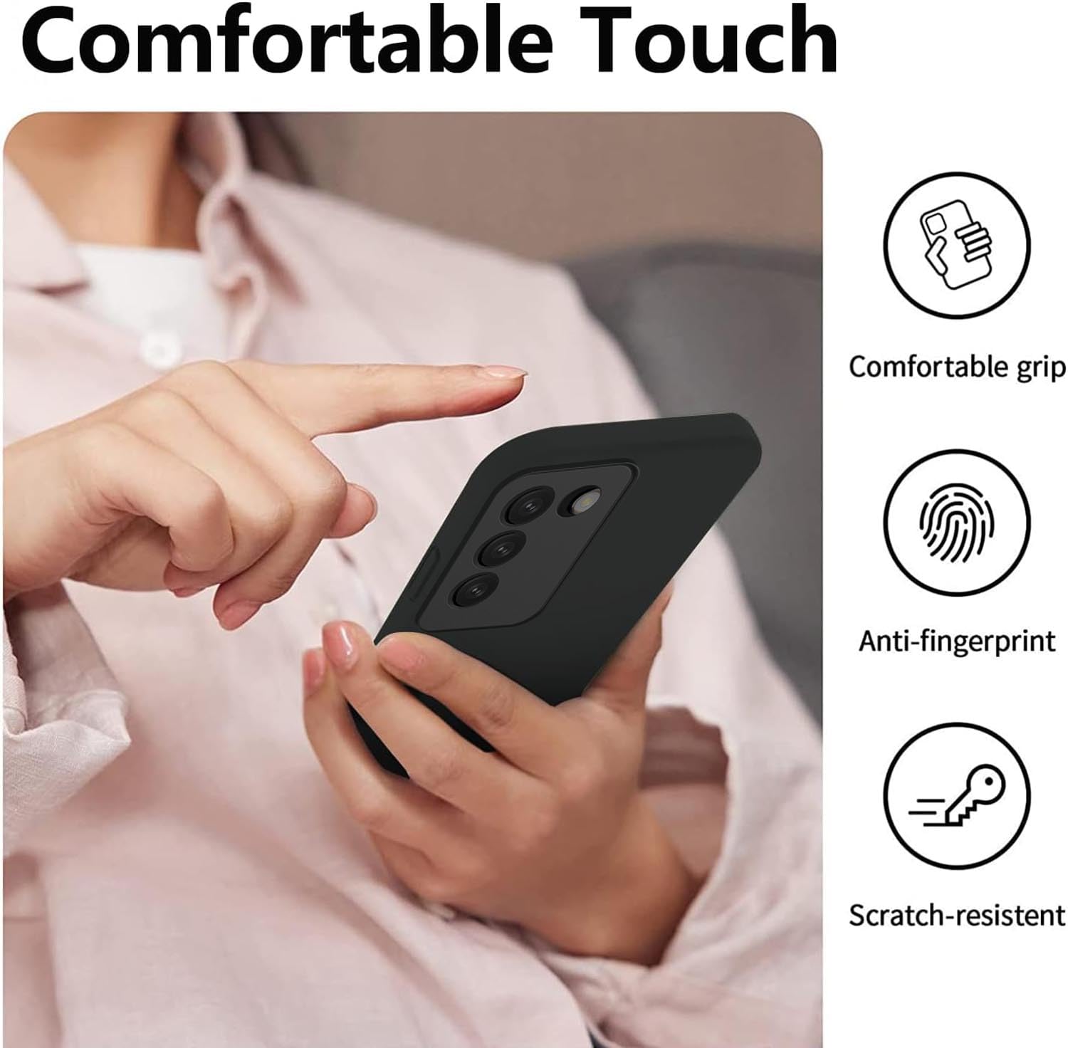 WBWONE Cover per VIVO V40 5G, Anti-Graffio Antiurto Custodia in Morbida Silicone TPU Protettiva Case con Fodera in Tessuto - Rosa