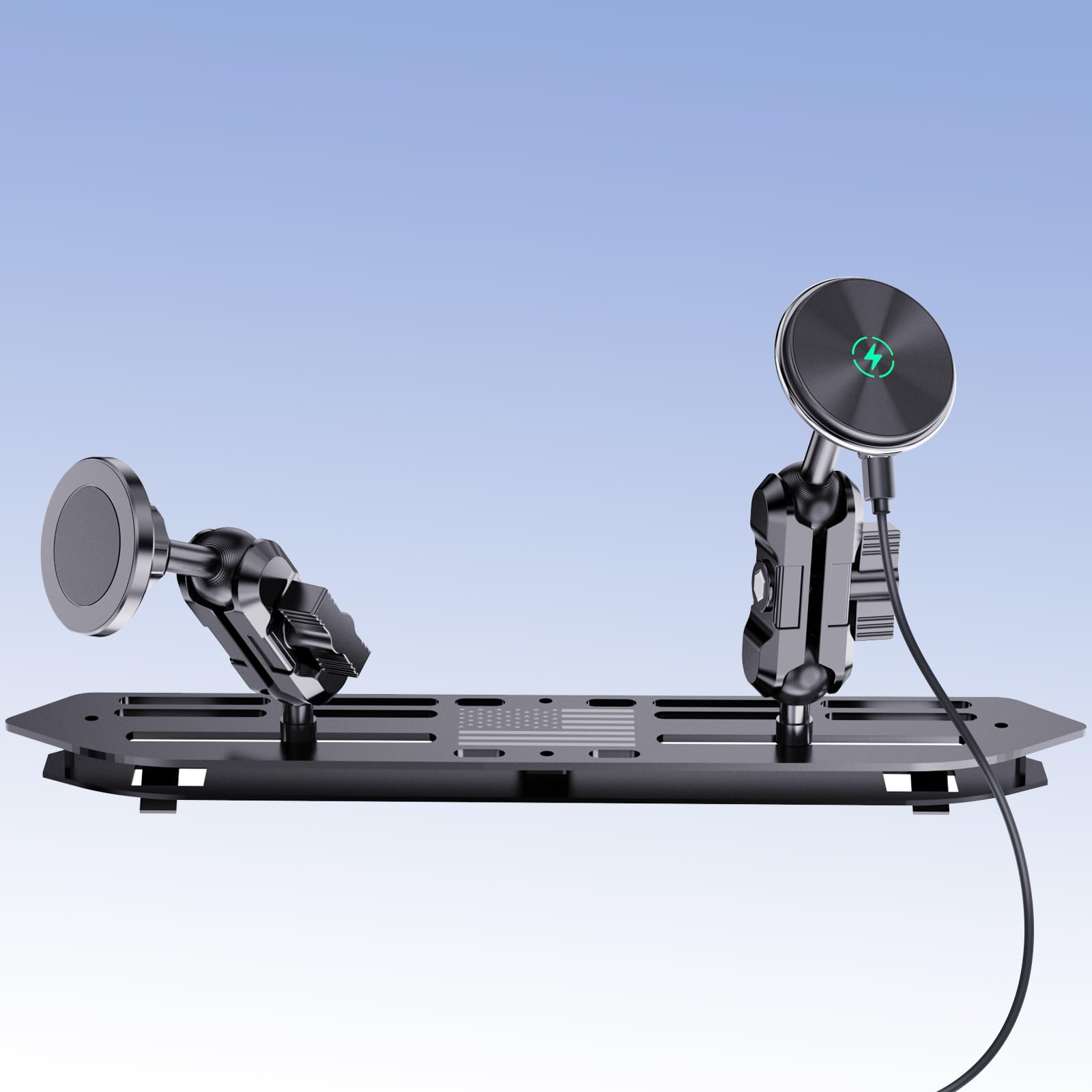 SwiftGaze Magnetic Phone Holder and Wireless Charger 2 Mounts for 2018-2023 Wrangler JL NOT 4xe 2020-2023 Gladiator