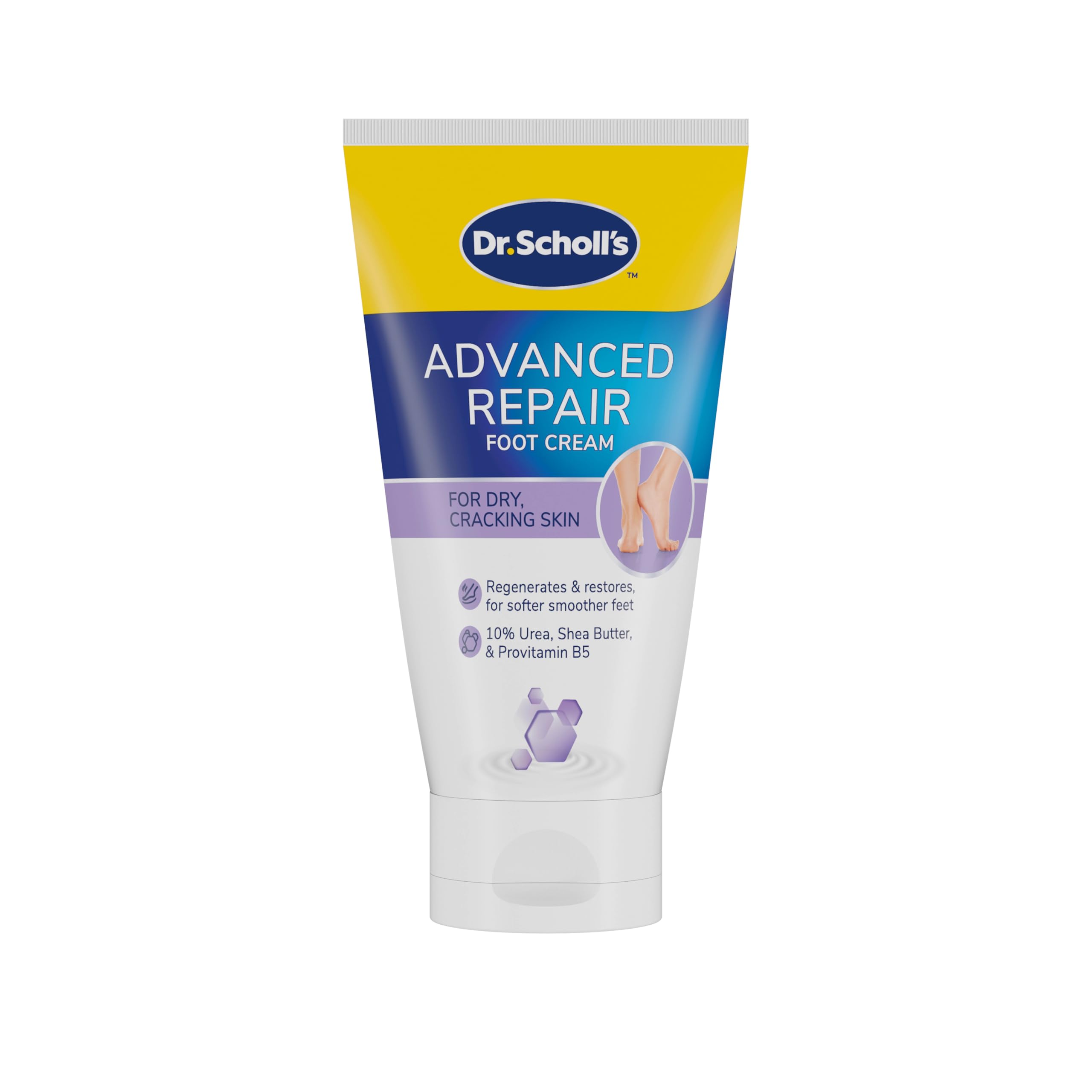 Scholl ExpertCare Advance Repair Foot Cream 150ml, Intensive Moisturiser for Cracked Heels and Dry Cracking Skin with Uvit, Urea, and Pro-Vitamin B5 Complex for Softer Smoother Feet