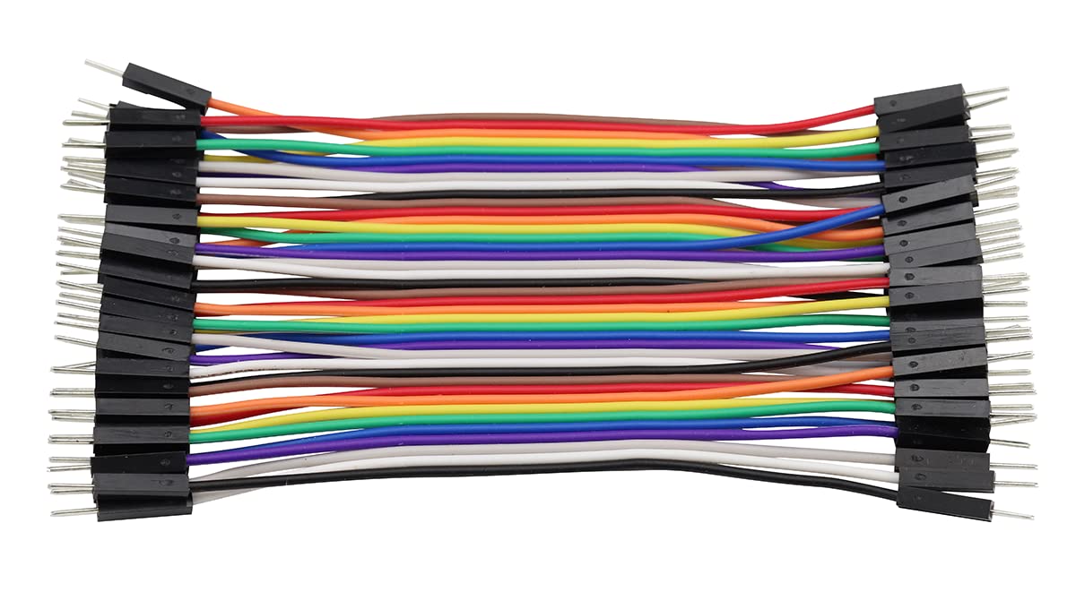 120P 10CM 40pin Cavo di collegamento del ponticello Set di maglioni (Da maschio a femmina, da maschio a maschio, da femmina a femmina), 20PCS Single Row Header 40pin 2.54mm PCB Header