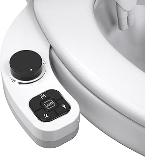 Bidet Attachment for Toilet UK,Samodra 8.0 Spa Bidet Toilet Seat Attachment with Non-Electric Self-Cleaning Dual Nozzles Posterior & Feminine Wash Cold Water,Adjustable Water Pressure (Black)