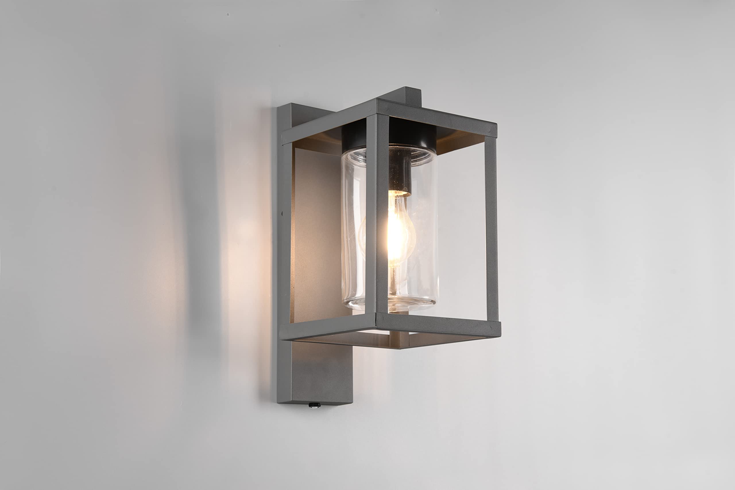 Trio Leuchten Außen Wandleuchte Lunga 212060142, Aluminium Druckguss, Glas, exkl. 1x E27, Anthrazit |