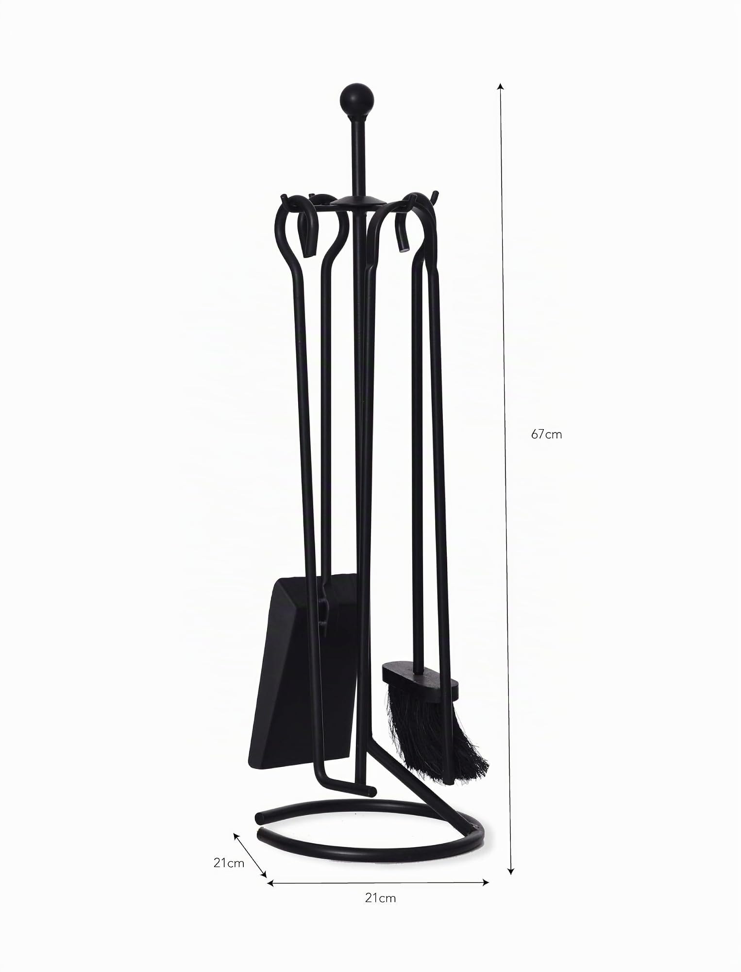CKB LTD V2, Tradizionale set per camini a legna in ferro battuto, include pala, spazzola, attizzatoio e pinze da camino/focolare