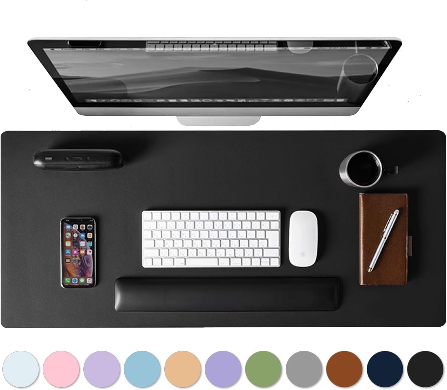 Leather Desk Pad Protector, Mouse Pad, NonSlip Computer