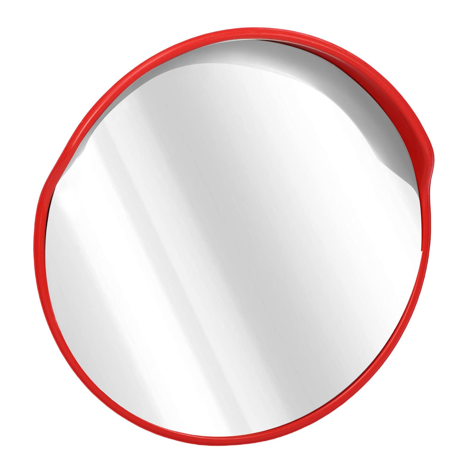 Generic Specchio per Traffico Convesso Specchio di Sicurezza per Vialetto Grandangolare Infrangibile per Montaggio su Palo Rosso da 60 Mm per Interni Ed Esterni (60 cm/23,6 pollici)