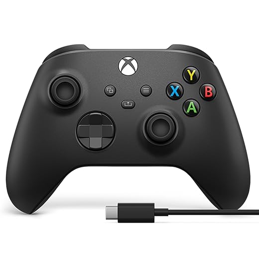 Xbox Core Wireless Controller + USB-C Cable – Carbon Black