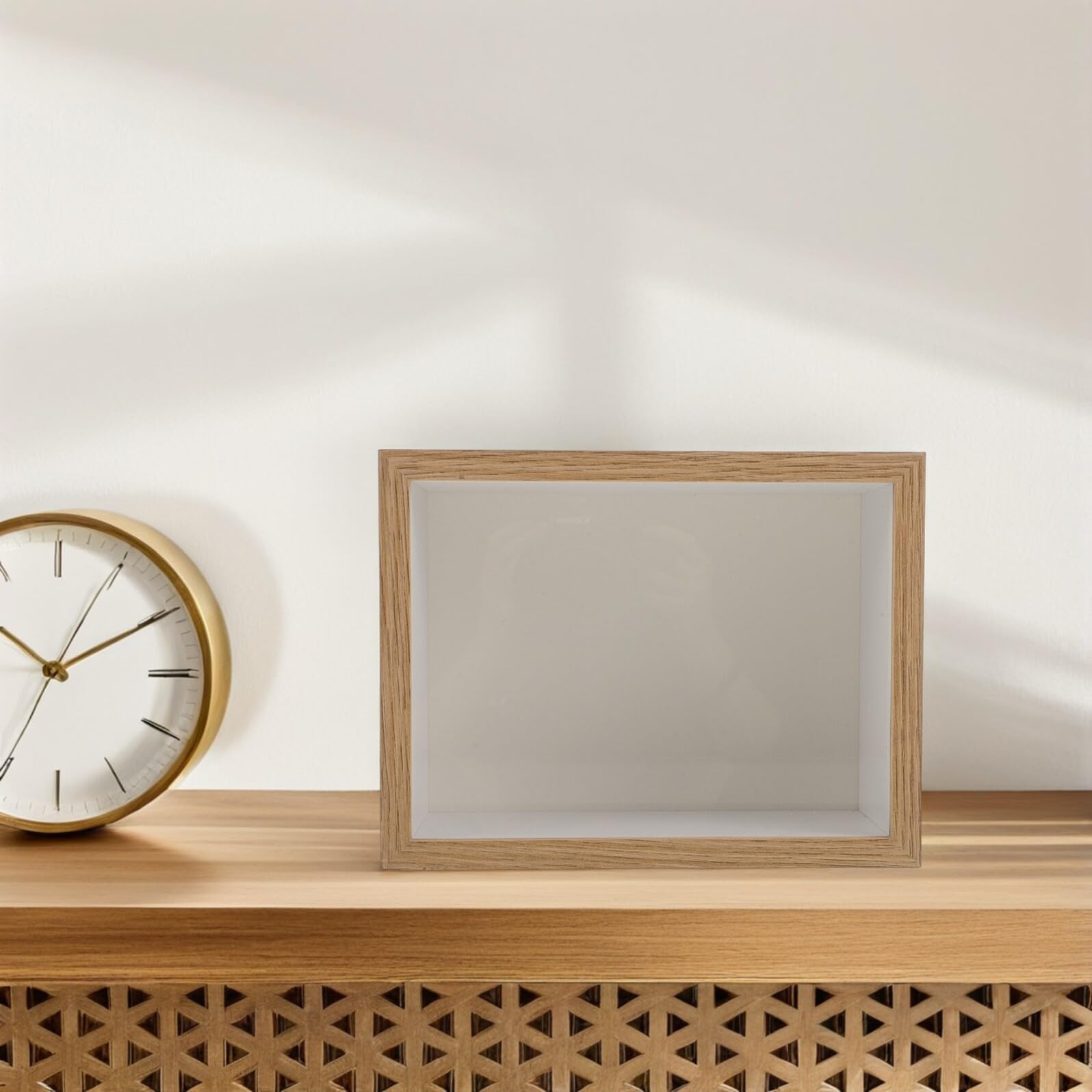 SHINEOFI Cornice Tridimensionale con Pannello Scorrevole in Mdf e Acrilico per Esposizione di Fiori Secchi e Oggetti Artigianali, per Decorazioni da e DIY