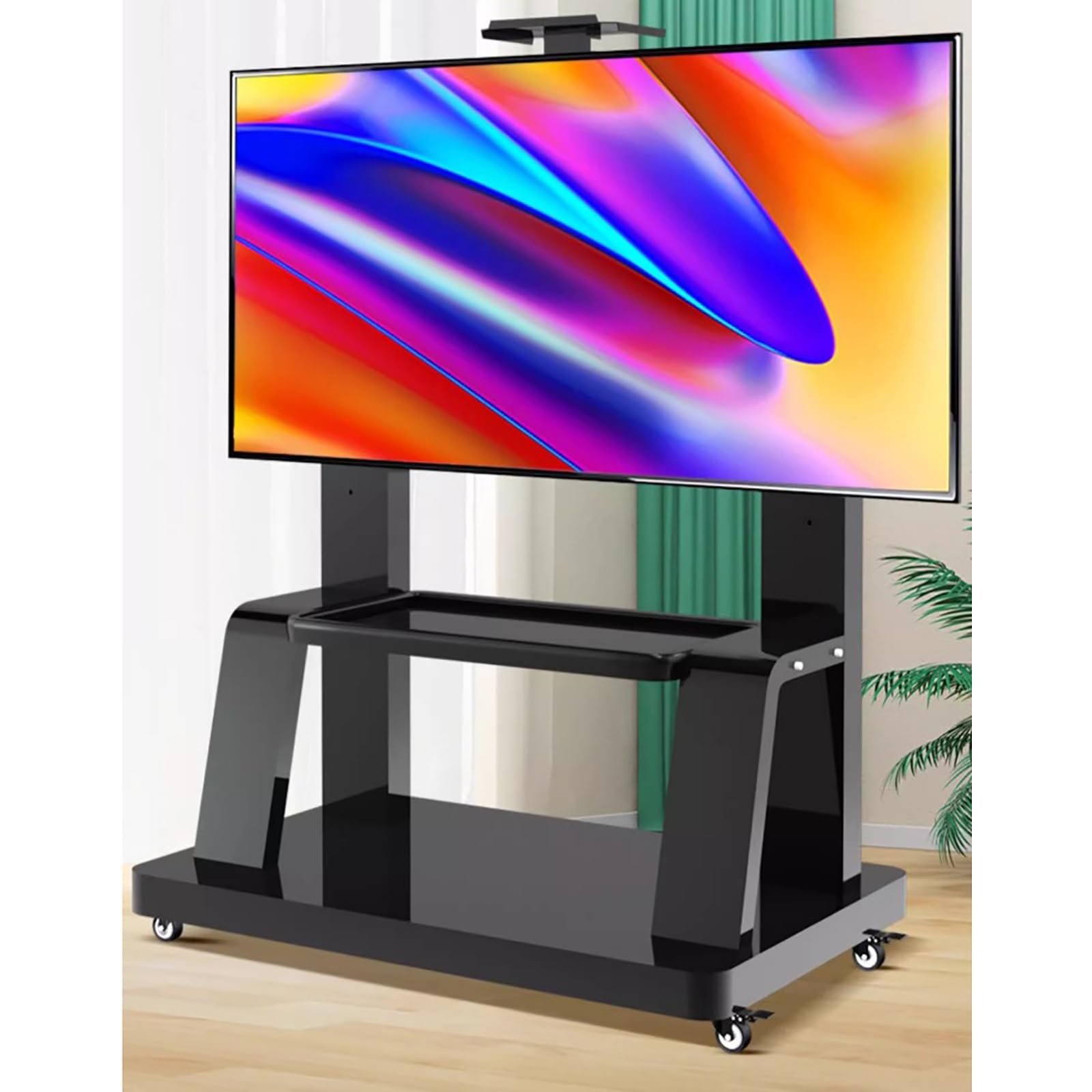 Soporte para TV portátil con Ruedas Sostiene 500 Libras Se Adapta a televisores LCD LOLTV de 3275" TV móvil con Ruedas de Bloqueo y Bandeja Ideal para Uso en el hogar y la Oficina