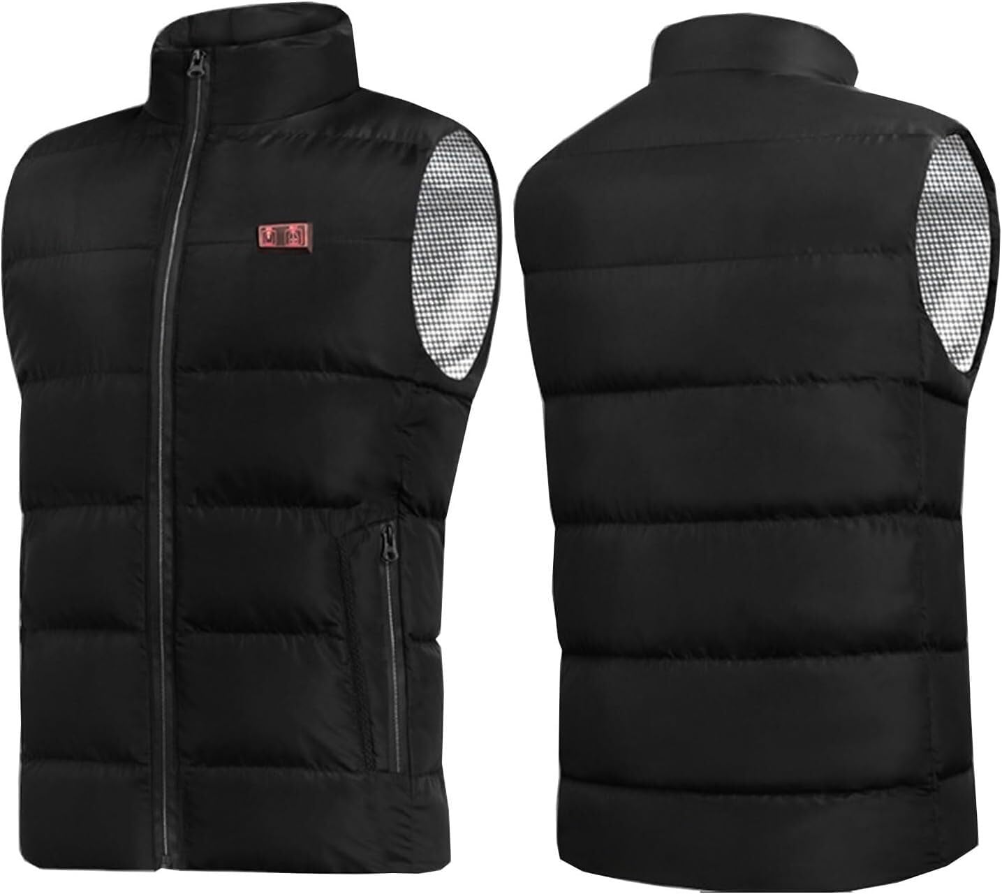 Odzież termiczna Podgrzewana kamizelka, akumulatorowa podgrzewana kurtka, elektryczna kamizelka na ubrania na zimę na świeżym powietrzu (bez baterii)(Noir,5XL(90-97.5kg))