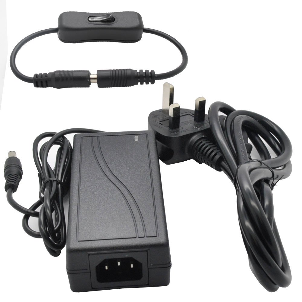 JnDee™ 12V AC/DC 3A 36W Power Supply Adapter Transformer with Inline Switch ## Great for LCD Monitors and LCD TVs and Powering LED Strip ## (12V 3A)