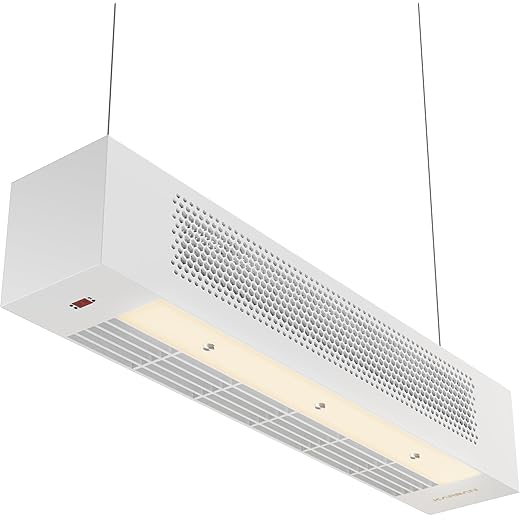 KARBAN Airzone Lite 3-In-1 Bladeless Ceiling Fan with Air Purifier & Light for Home & Office | CFD Technology Handcrafted Wooden Versatile Air Circulator Or Tower Fan (White, Natural LED Light)